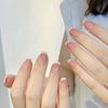 10Pcs White French Tip Light Pink Press On Nails Short Square Glossy Full Cover False Nails For Women And Girls