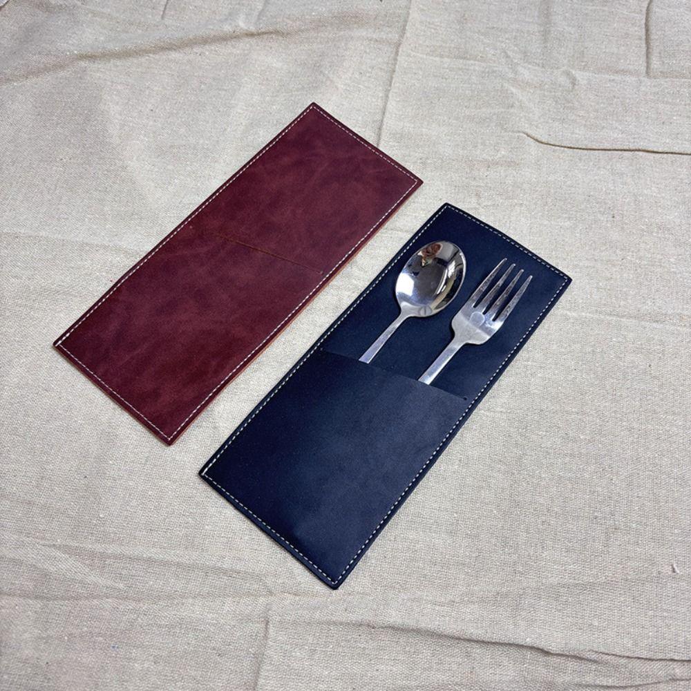 Simple Design Cutlery Storage Bag 3 Pocket Forks Spoons Organizer Camping Equipment