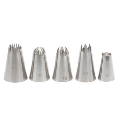 5 шт. / Набор больших русских насадок для крема для торта, глазури, кондитерских насадок, инструментов для выпечки