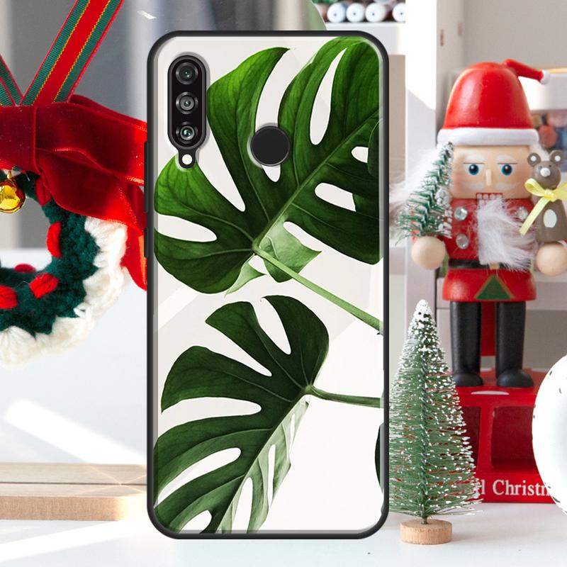 Leaves Monstera Green For Huawei Nova 12i 11i 8i 12s Y73 Y72 Y61 Y91 Y90 Y70 Y60 9 10 SE P60 Pro P30 P40 Lite Case