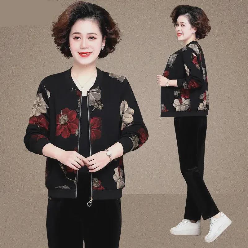 2023 Spring/Summer Loose Chiffon Sun Protection Jacket for Middle-aged and Elderly Women