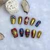 Buchilati Handmade False Nails 10pcs Pink Fabric Material Press-On Nail Tips for Daily Wear and Special Occasions