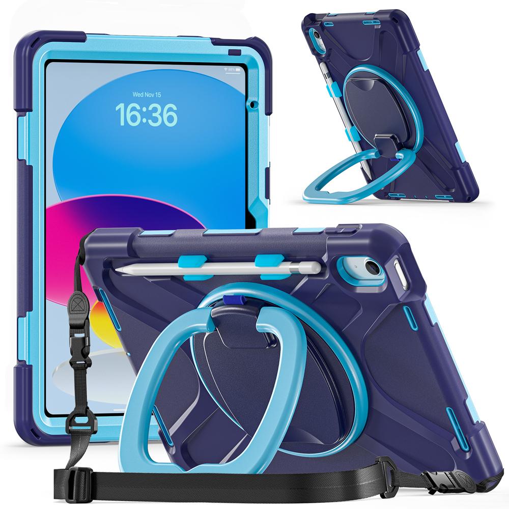 Портативные чехлы для планшета 11,0" IPad 11/10 2025/2022 10-го/11-го A16 Чехол IPad11 A2757/A2696 Обложка Силикон+ПК Поворотная подставка Оболочка
