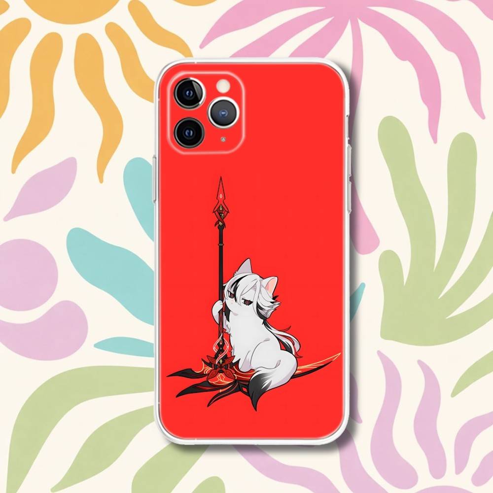 Arlecchino G-Genshin Impact Phone Case For iPhone 17,16e,16,15,14,13,12,11 Mini Pro Max X,XR,XSMAX 8,7 Air Plus Transparent Soft