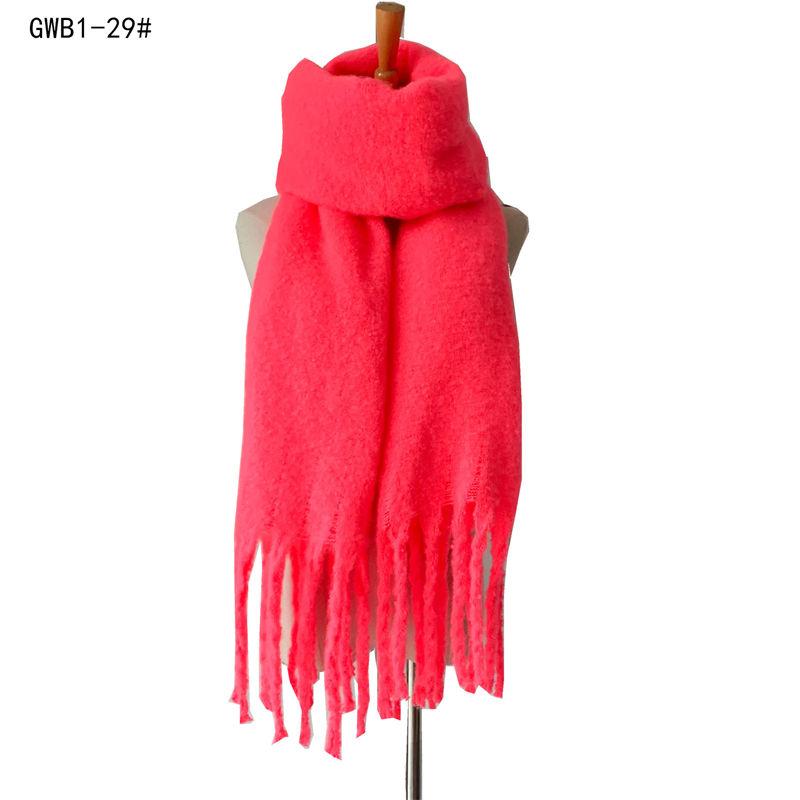 Thickened Men's Solid Color Thick Tassel Warm Circle Sand Scarf Women's Shawl Keep