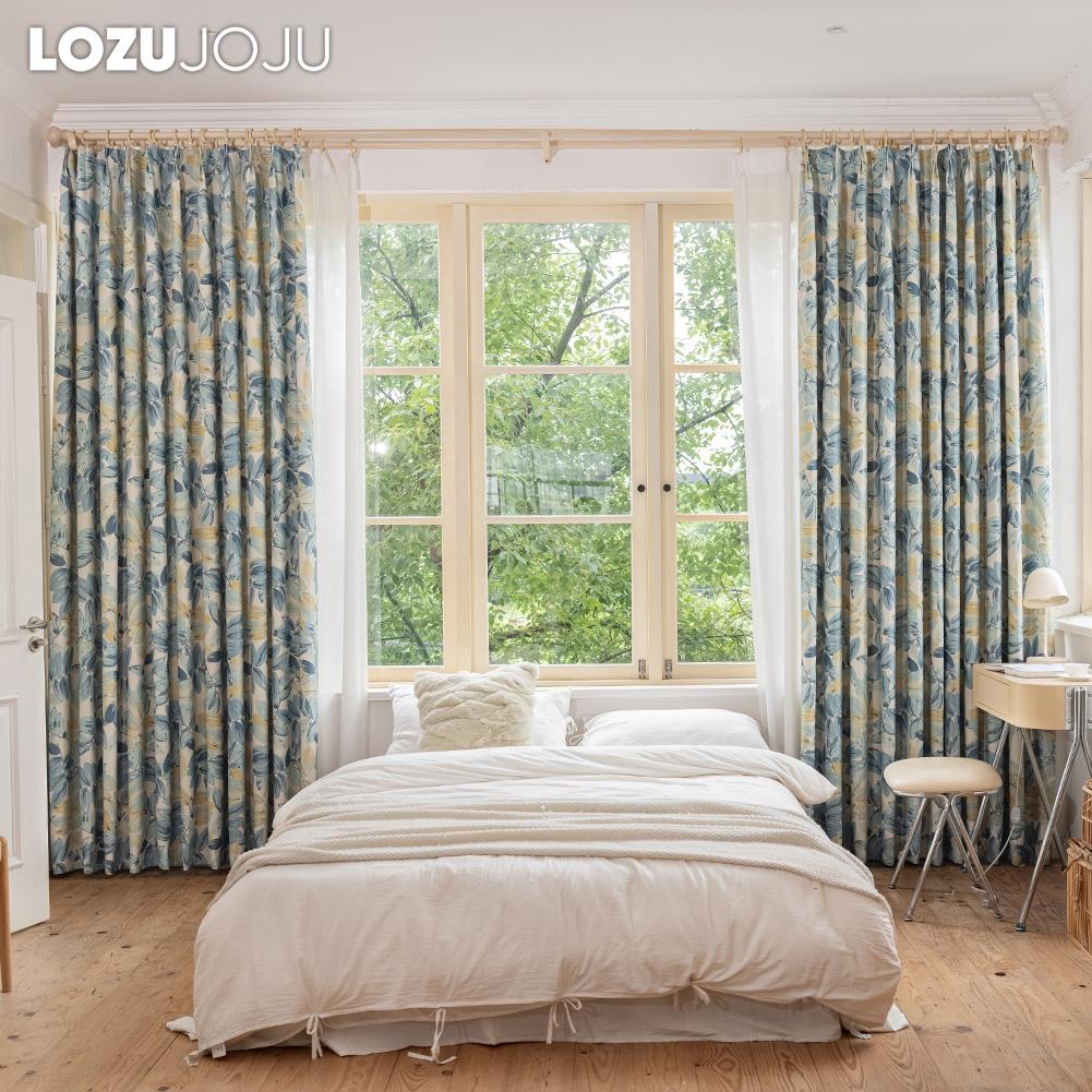 1 шт. LOZUJOJU, занавески с принтом свежих и целебных листьев и затенением 70-80% для спальни, гостиной, домашнего декора