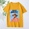 Модная Классическая Графическая Футболка Bad Bunny Мужская Женская Оверсайз 100% Хлопок Уличная Стильная Короткий Рукав Летний Принт Унисекс Топы