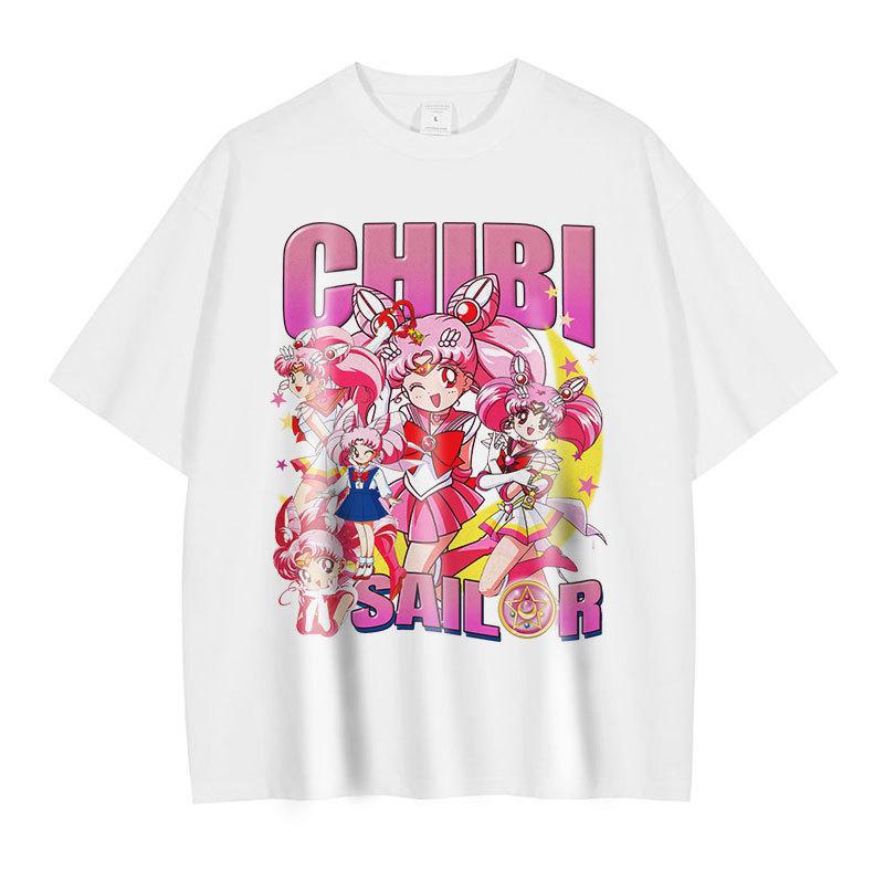 MADARTIST Anime Sailor Moon T-Shirt Dimensional Sailor Moon Retro Cute Men Ladies Short Sleeve