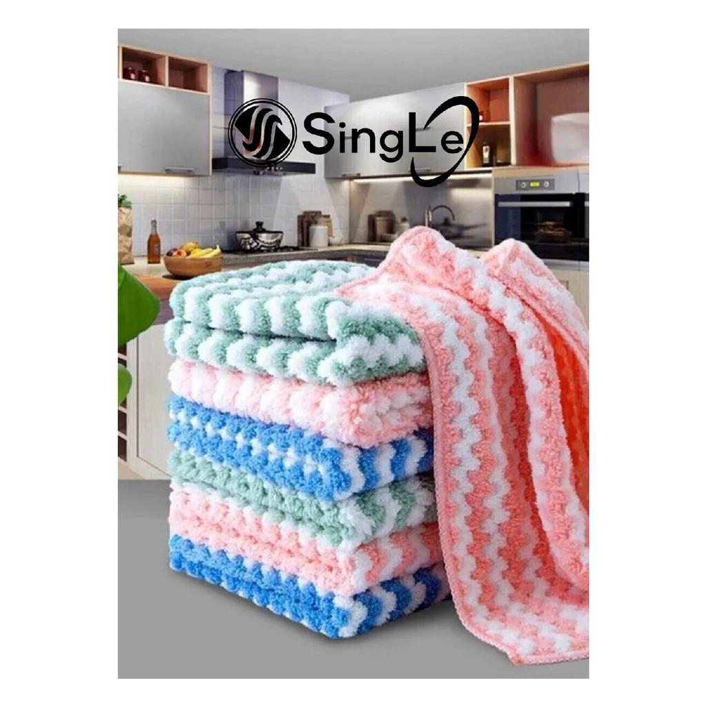 (3 куска) Мягкая текстурированная салфетка из микрофибры 30*30 см для кухни, не устойчива к пятнам и не имеет запаха