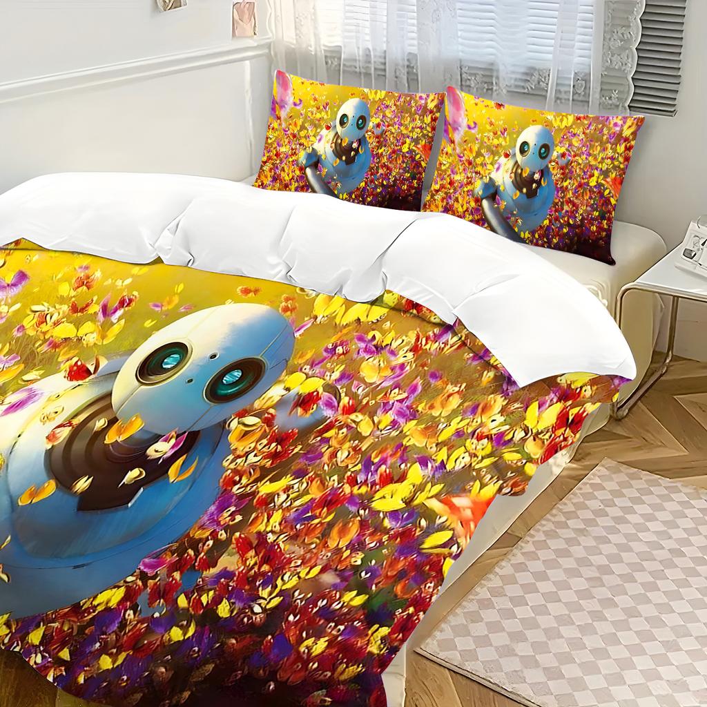 Game Duvet Cover Cute Space Robot Pillowcase Bedding Set Adult Boy Girl Bedroom Decoration Gift Single Double Large Size