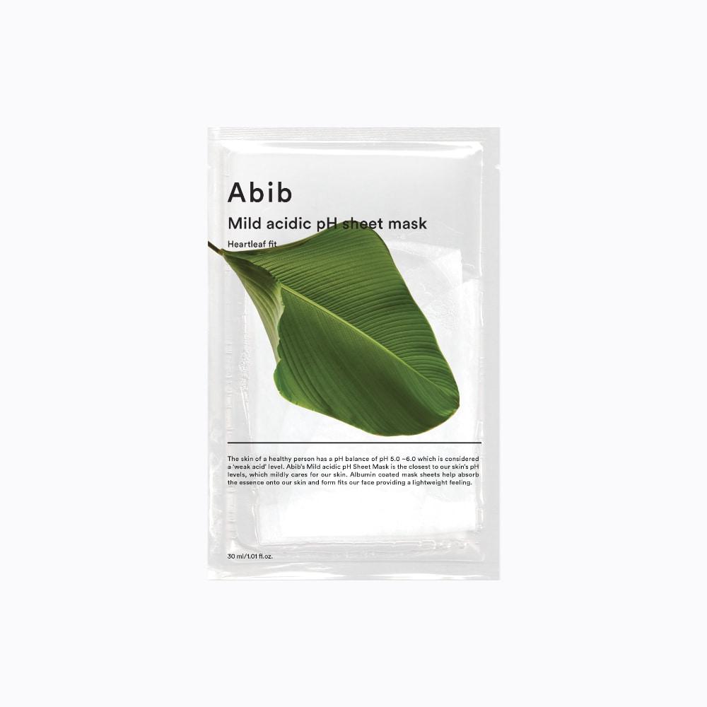 Abib Mild Acidic pH Sheet Mask Heartleaf Fit Soothing Face Mask 10 Sheets