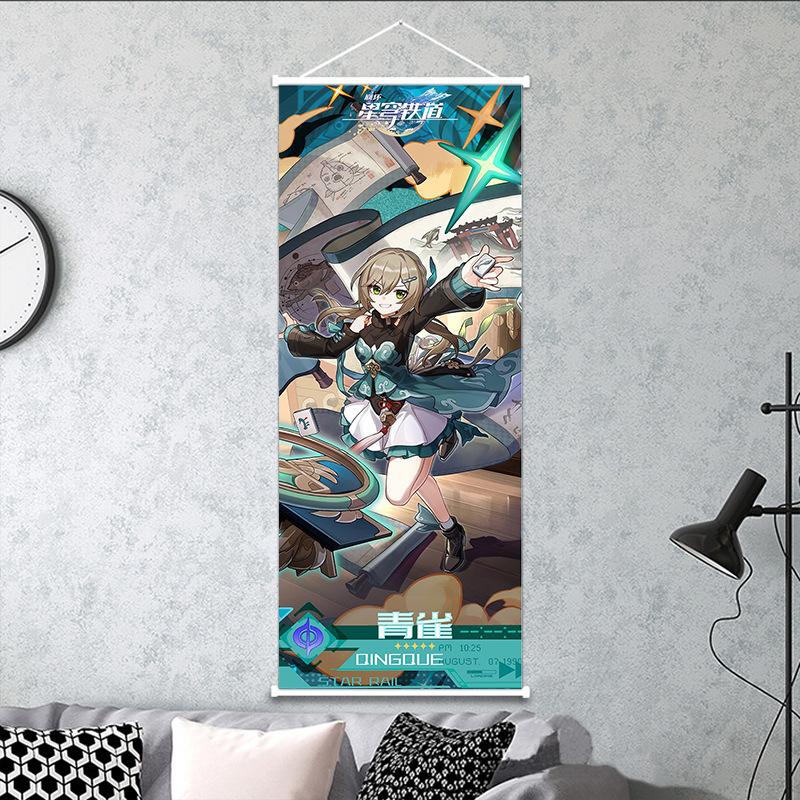 25x75 см Honkai Star Rail подвесная картина Kafka DanHeng персиковая кожа декоративный свиток