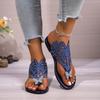 2025 new toe flat bottom fashion slippers women's rhinestone butterfly beach flip-flops large size Slippers