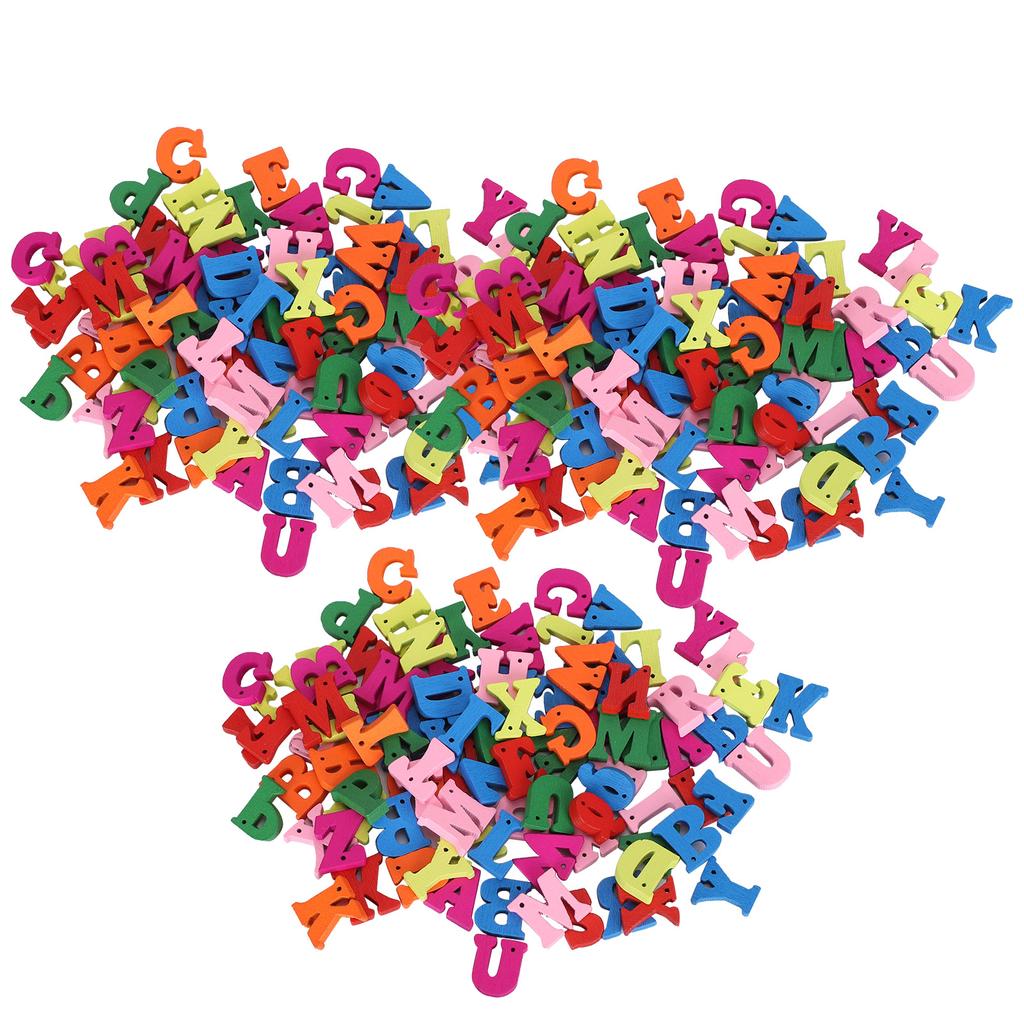 300Pcs Wooden Letters Craft Colorful HandMade Craft Children Education Supplies