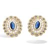 [R3770] - Gold Plated 'Sissi' Earrings - Golden Blue - 12x11 Mm