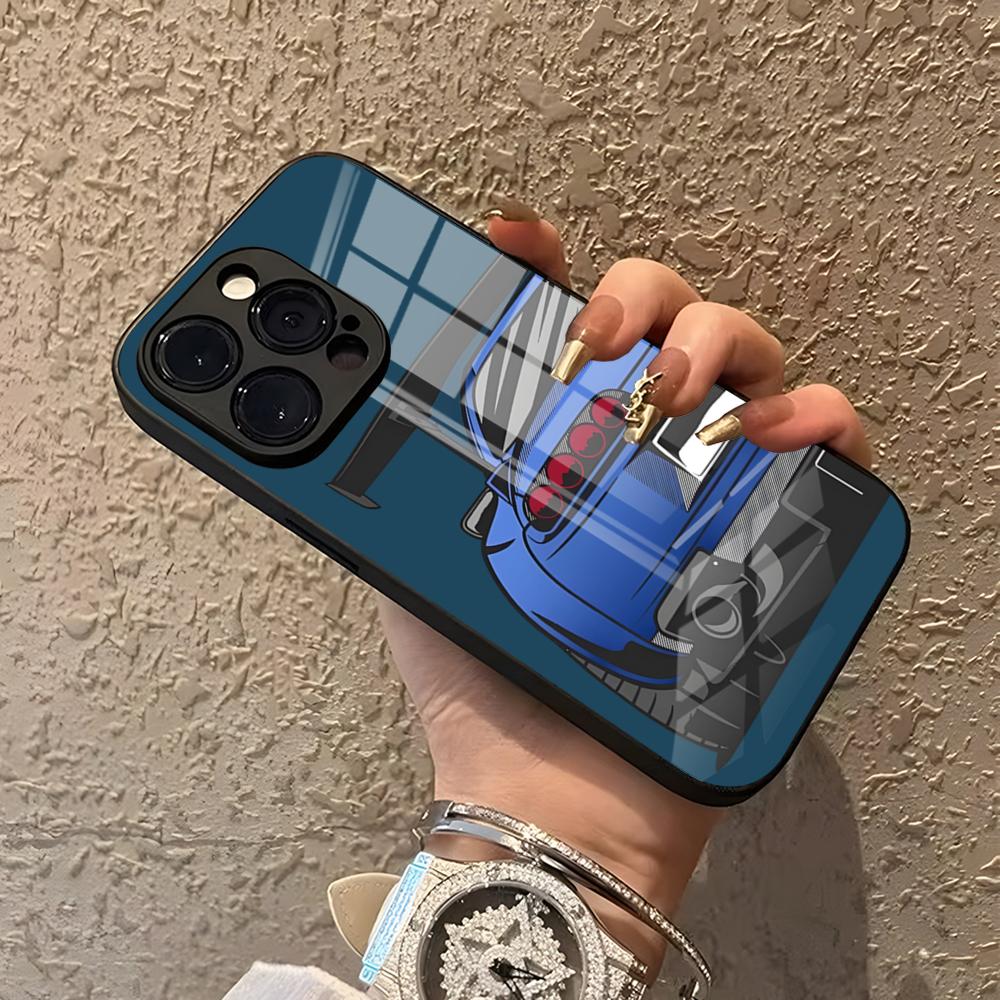 Спортивные автомобили JDM Мужской Мужчины Чехол для телефона Для IPhone 15 Pro Max 14 Pro 12 16 11 13 Mini X XR XS 8 7 Plus SE Закаленное стекло Задняя крышка