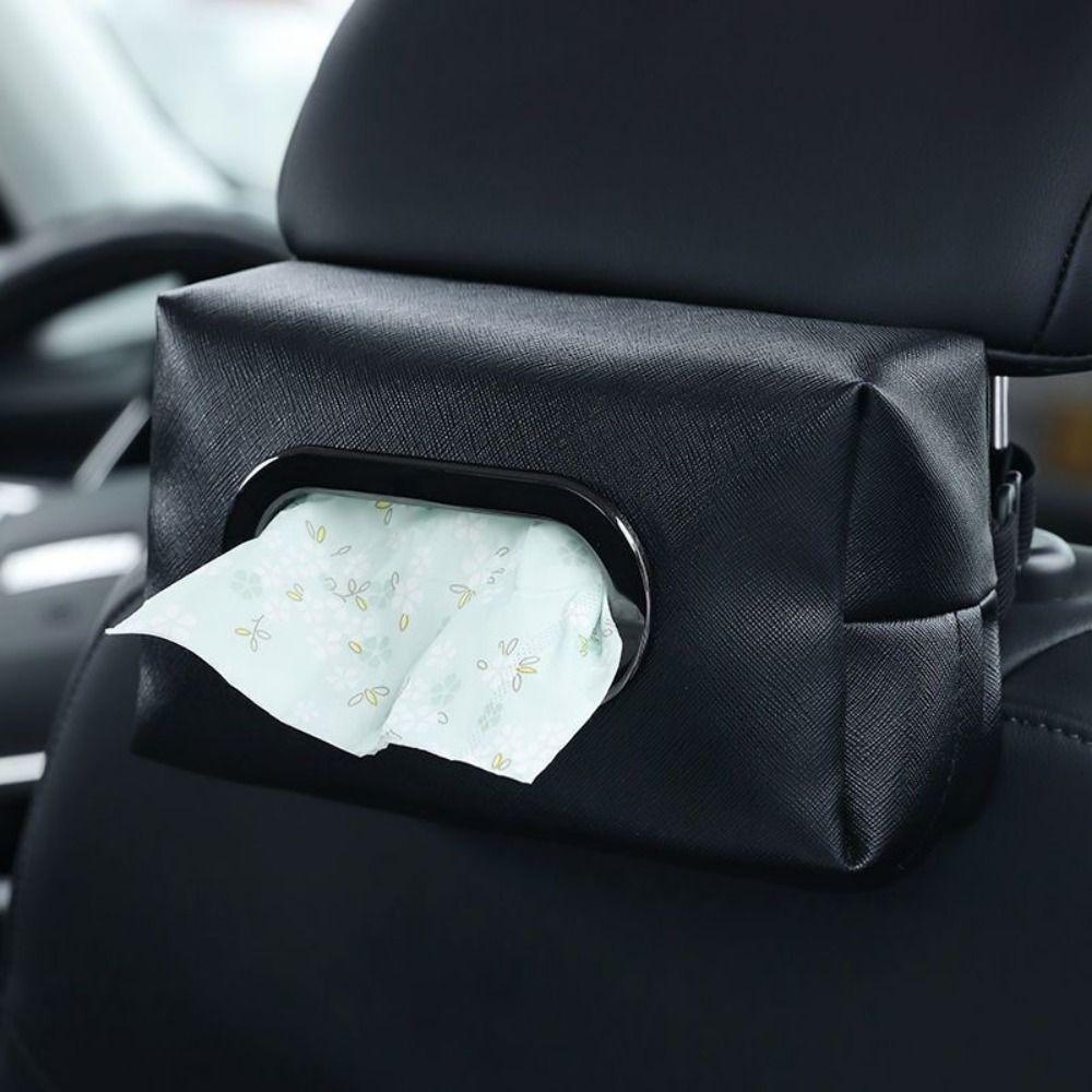 Adjustable Strap Car Tissue Holder Practical Tissue Storage Box Desktop Decoration