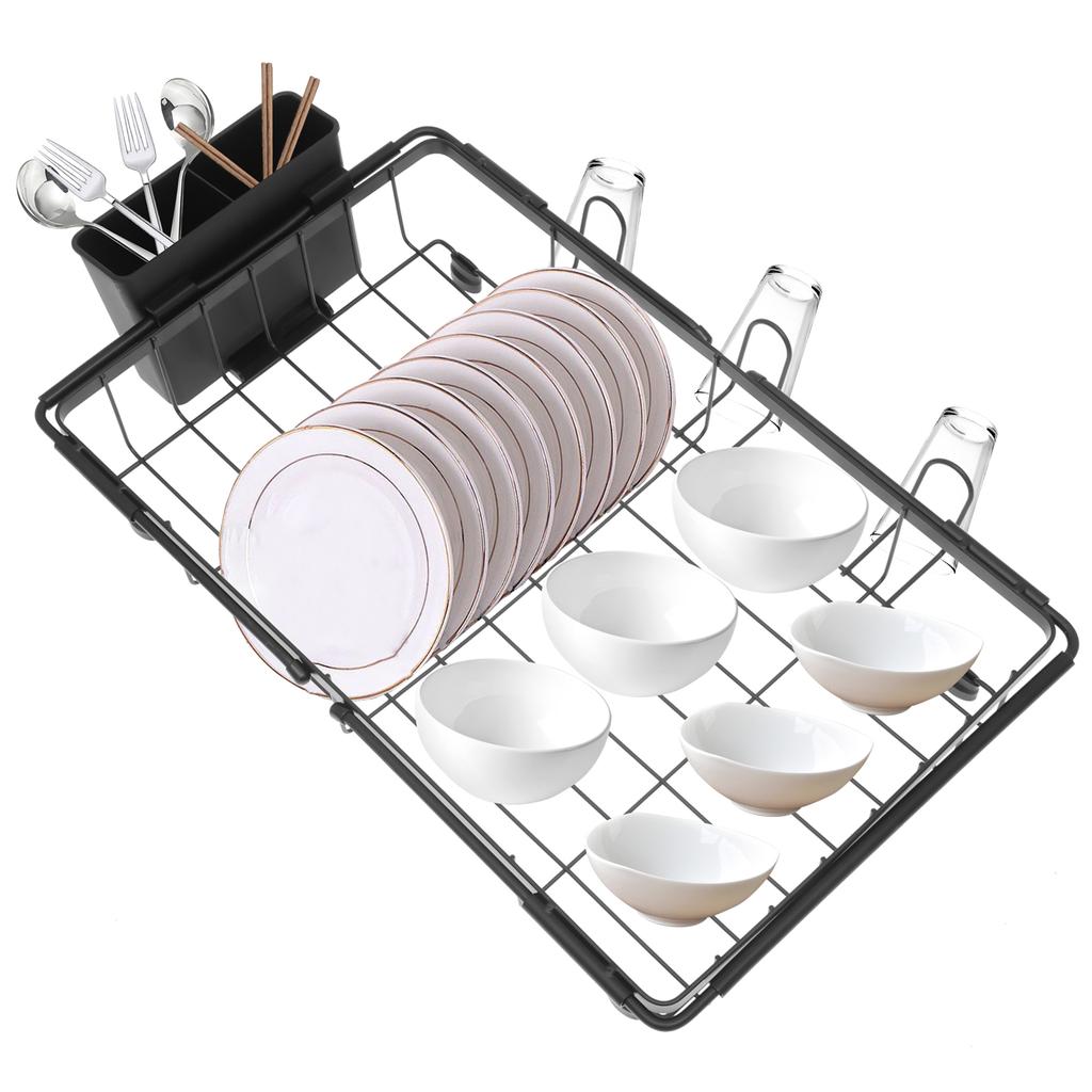 Expandable Dish Drying Rack Kitchen Sink Dish Drying Holder Cutlery Storage Counter Tableware Organizer Shelf