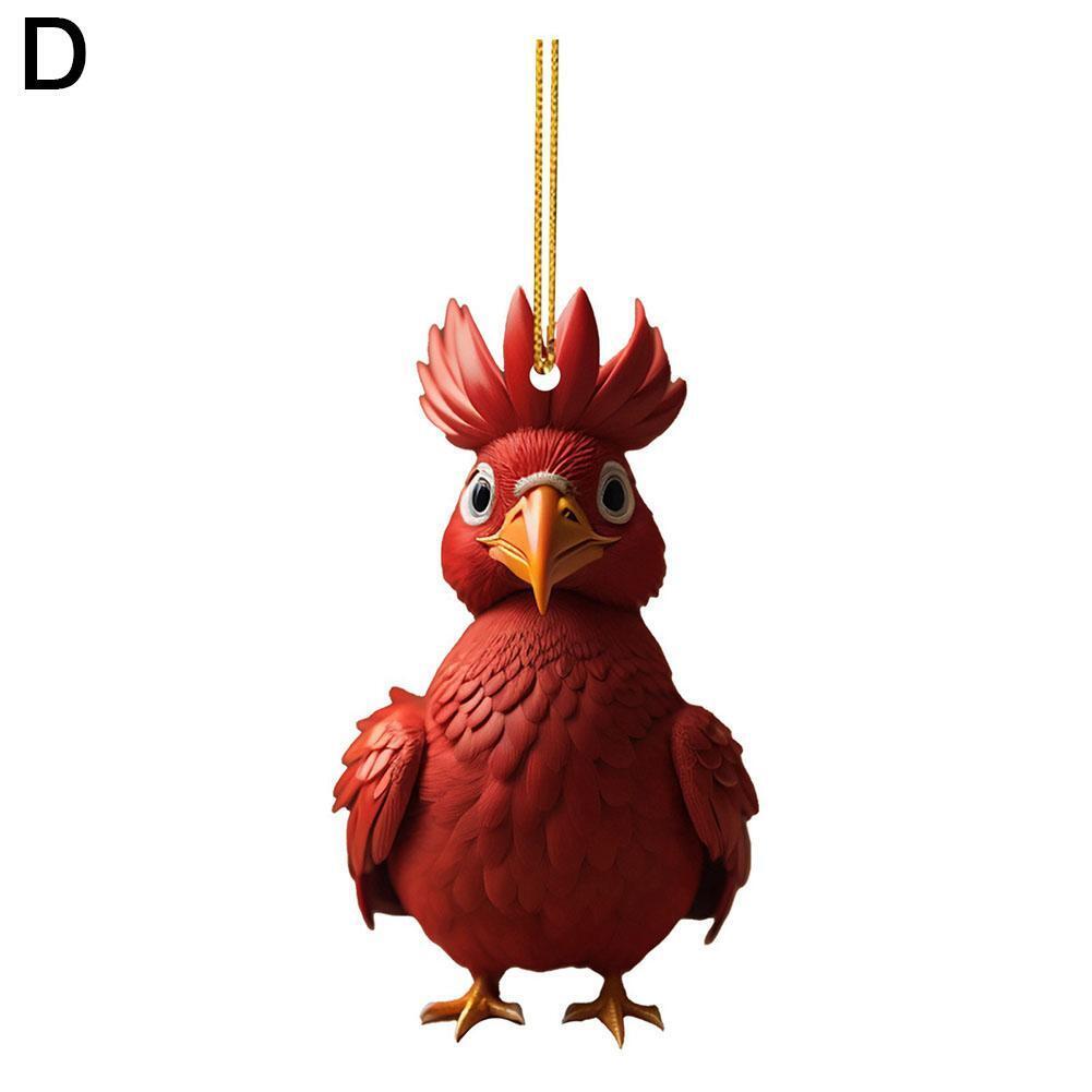 Merry Christmas Chicken Ornaments Xmas Tree Hanging Decoration Figure Pendant, KTY