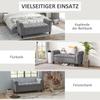 Upholstered Bench Bed Bench Button Tufted Velvet Look 126 Cm X 48.5 Cm X 57 Cm Gray