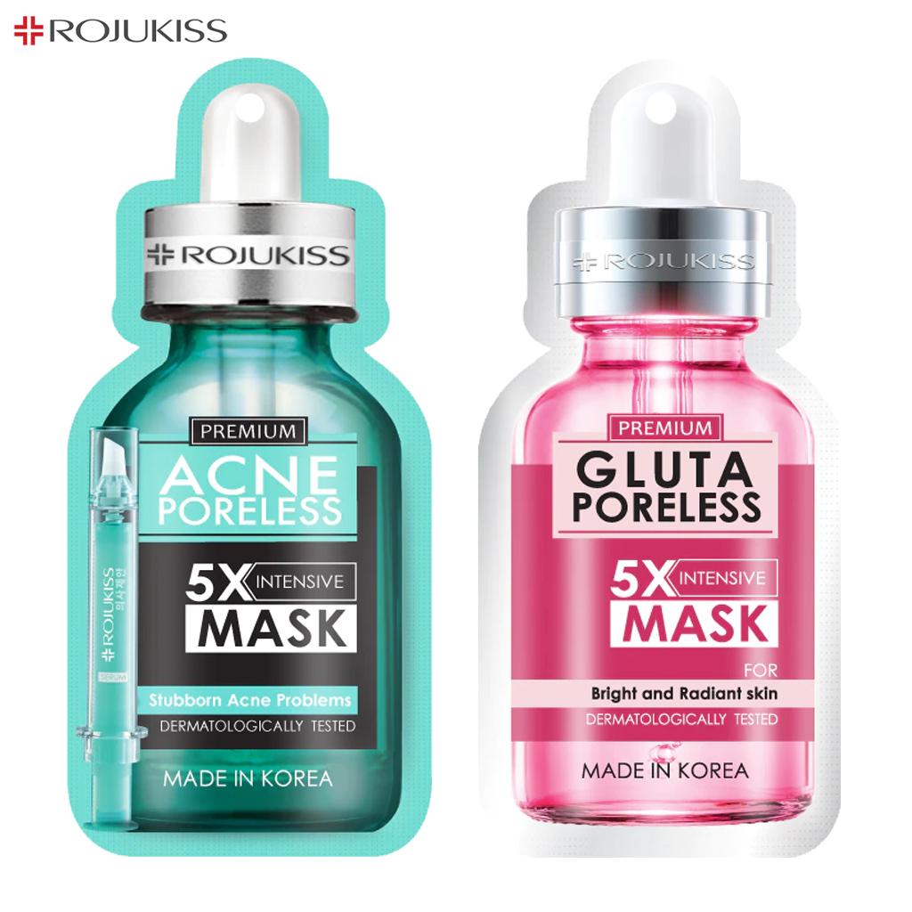 Rojukiss Акне/Укрепляющая/Красная сыворотка/Глута/HYA/Омега/Идеальная/Восстанавливающая/Белая/Цинковая интенсивная маска без пор 5X 25 мл - Thai Skincare
