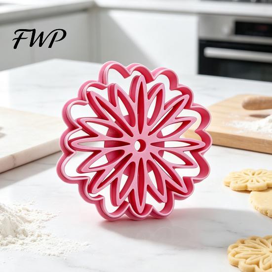 Easy Release Pastry Stamps 3D Printed Flower Cookie Cutter, Petal Patterns Safe PLA Mold, Three Dimensional Floral Molds Reusable DIY Clay Crafts