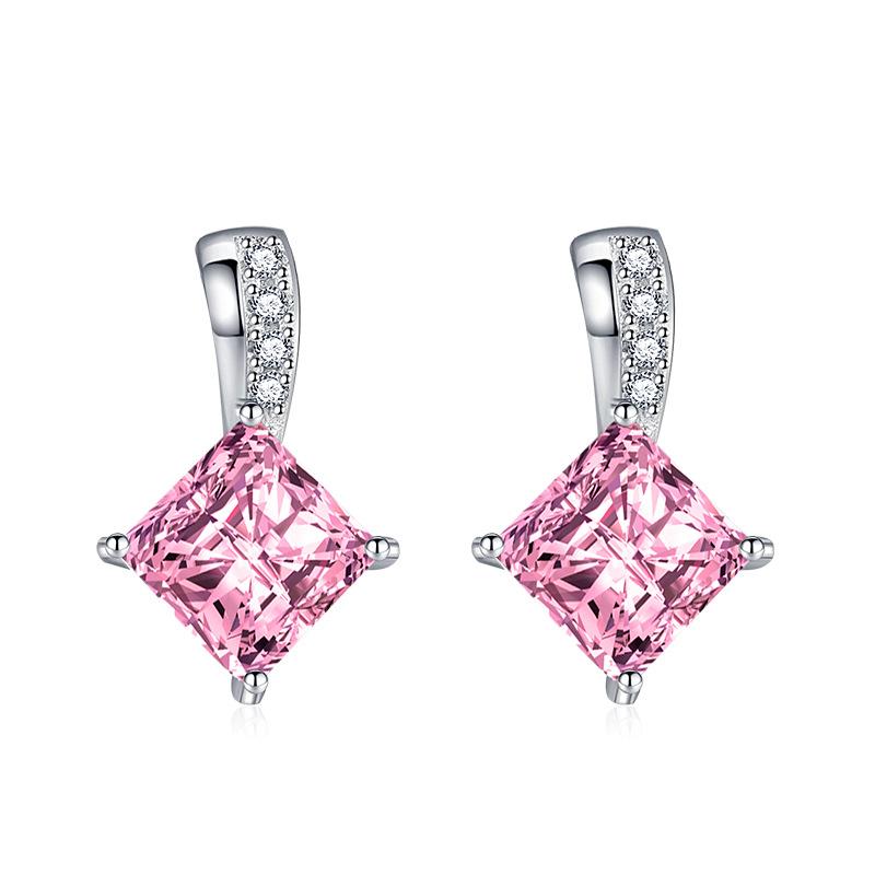 BELLA BOX Роскошные женские квадратные серьги-гвоздики с бриллиантами, подарок на свадьбу и помолвку