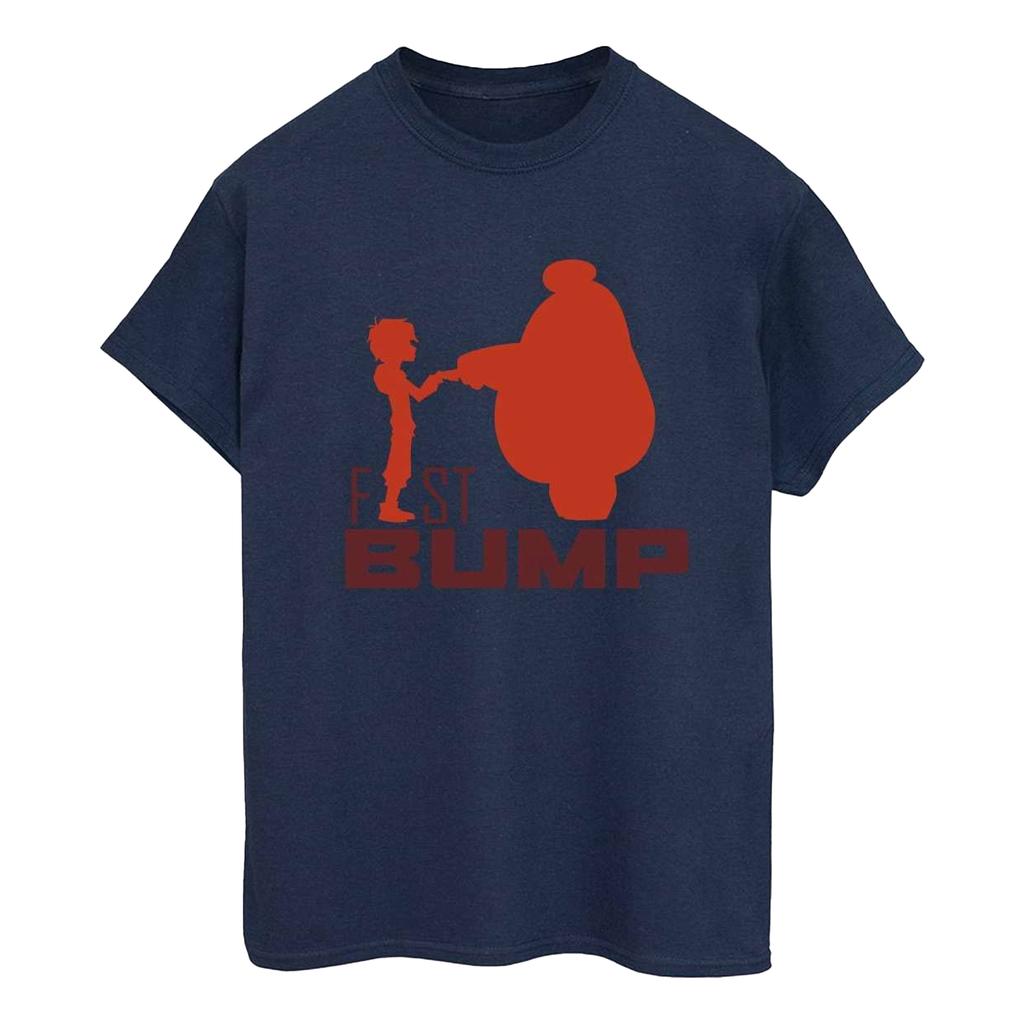 Disney Womens/Ladies Big Hero 6 Baymax Fist Bump Cutout Cotton Boyfriend T-Shirt
