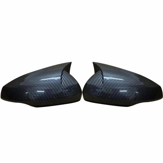 Rear View Mirror Cover For Volkswagen For VW Polo Mk6 AW GTI 2018- OX Horn Car Caps Shell Trim Carbon Fiber Look Exterior