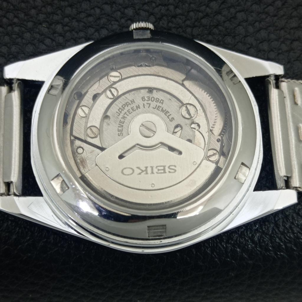 ЯПОНСКИЕ ВИНТАЖНЫЕ ОТРЕМОНТИРОВАННЫЕ МУЖСКИЕ АВТОМАТИЧЕСКИЕ ЧАСЫ SEIKO 5 6309A С СИННИМ ЦИФЕРБЛАТОМ a442484-1