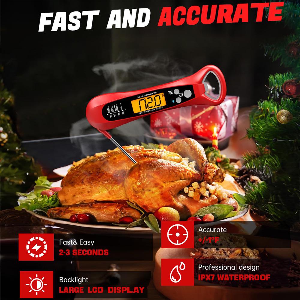 Водонепроницаемый складной электронный термометр для продуктов - Жаростойкий для кухни и барбекю