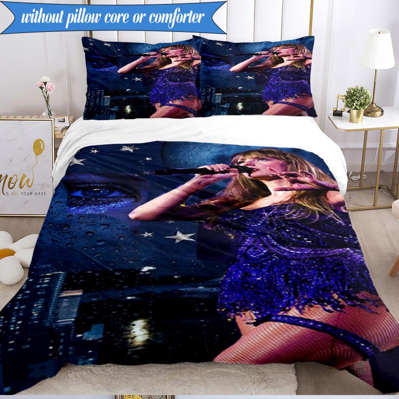 Taylor music 3pcs K-pop music group Bedding set,Ideal for Bedroom, Dormitory,Including Duvet Cover And 2pcs Pillowcases,Fan gifts