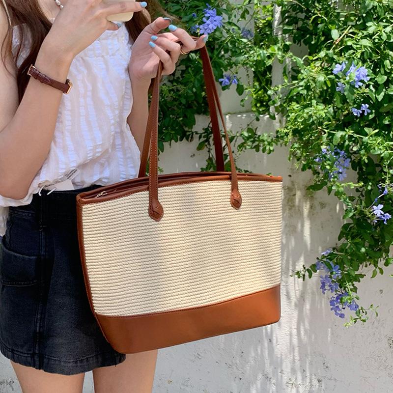 Летние товары Новая Ниша Ретро Текстура Подмышечная Сумка Соломенная Плетеная Сумка Большая Вместимость Простые Игрушки
