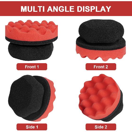 2 Pack Large Tire Shine Applicator Pad, Tire Hex Grip Applicator, Tire Shine Car Detailing Foam Sponge Tool, Reusable Car Cleaning Supplies After Car