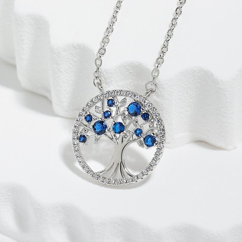 Цветной циркониевый закон ожерелье для женщин, религиозная вера полое дерево природы ожерелье жизни