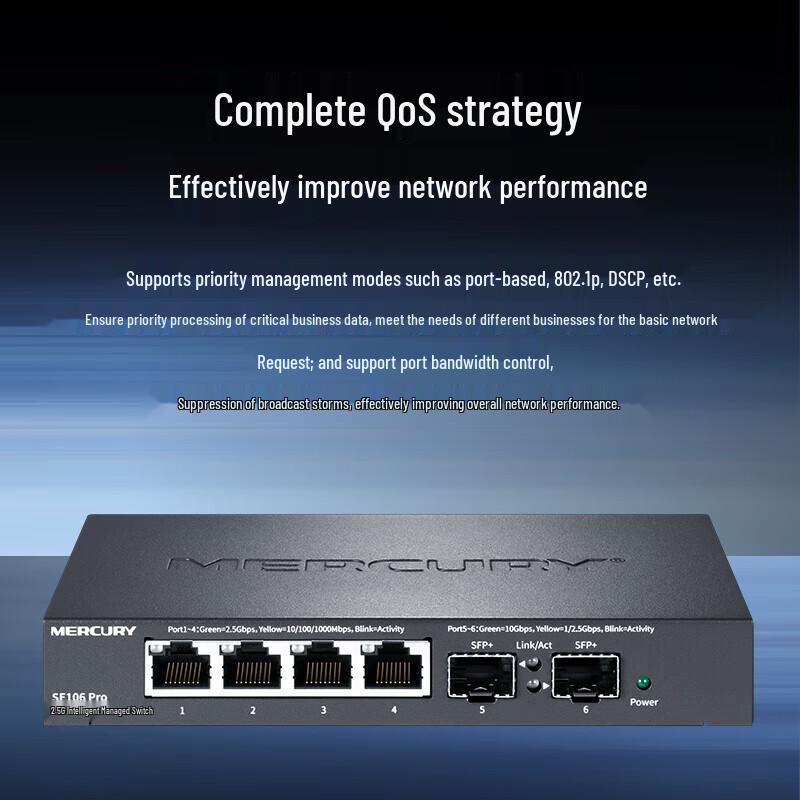 MERCURY 6-Port 2.5G Smart Managed Switch (2x 10G SFP + 4x 2.5G RJ45)