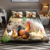 Farm Chicken King Queen Duvet Cover Rooster Goose Duck Bedding Set For Kids Teen Adult Farmhouse Animals 2/3pcs Soft Quilt Cover