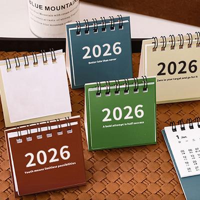 2025.6-2026.12 Мини Простой Календарь Креативный Календарь-Планер на Пружине Маленький Настольный Календарь Настольное Украшение Офисные Канцелярские Товары