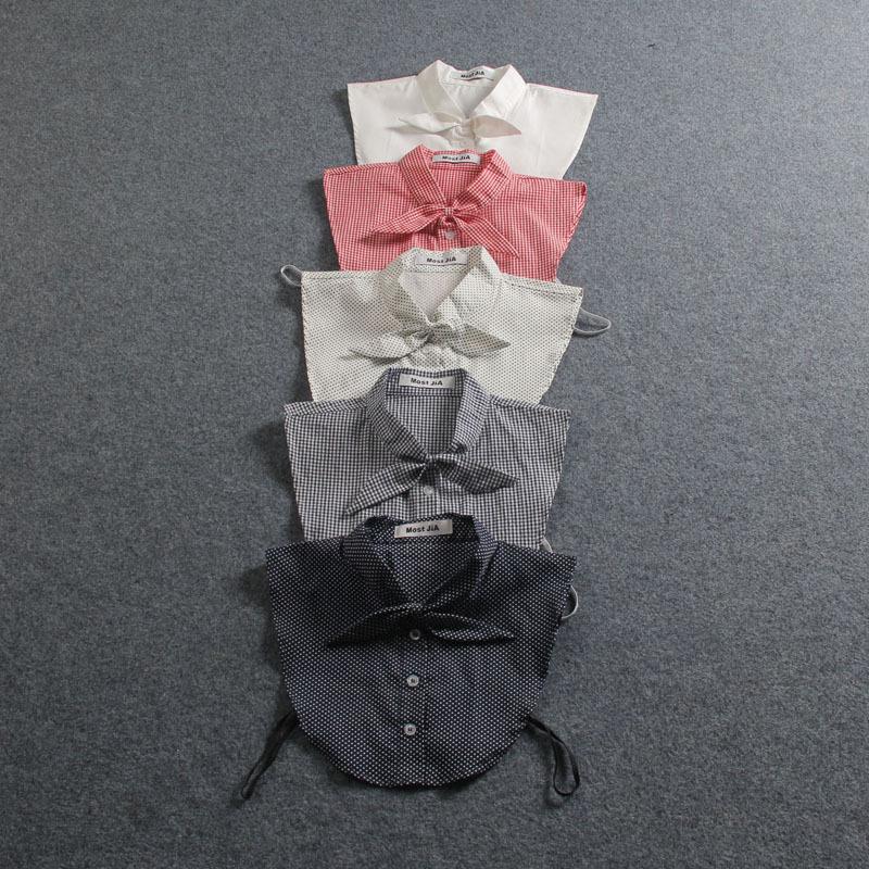 Women'S Lace-Up Rabbit Ears Cute Fake Collar Cotton Floral Shirt Fake Collar Women'S Versatile Lady Fake Collar