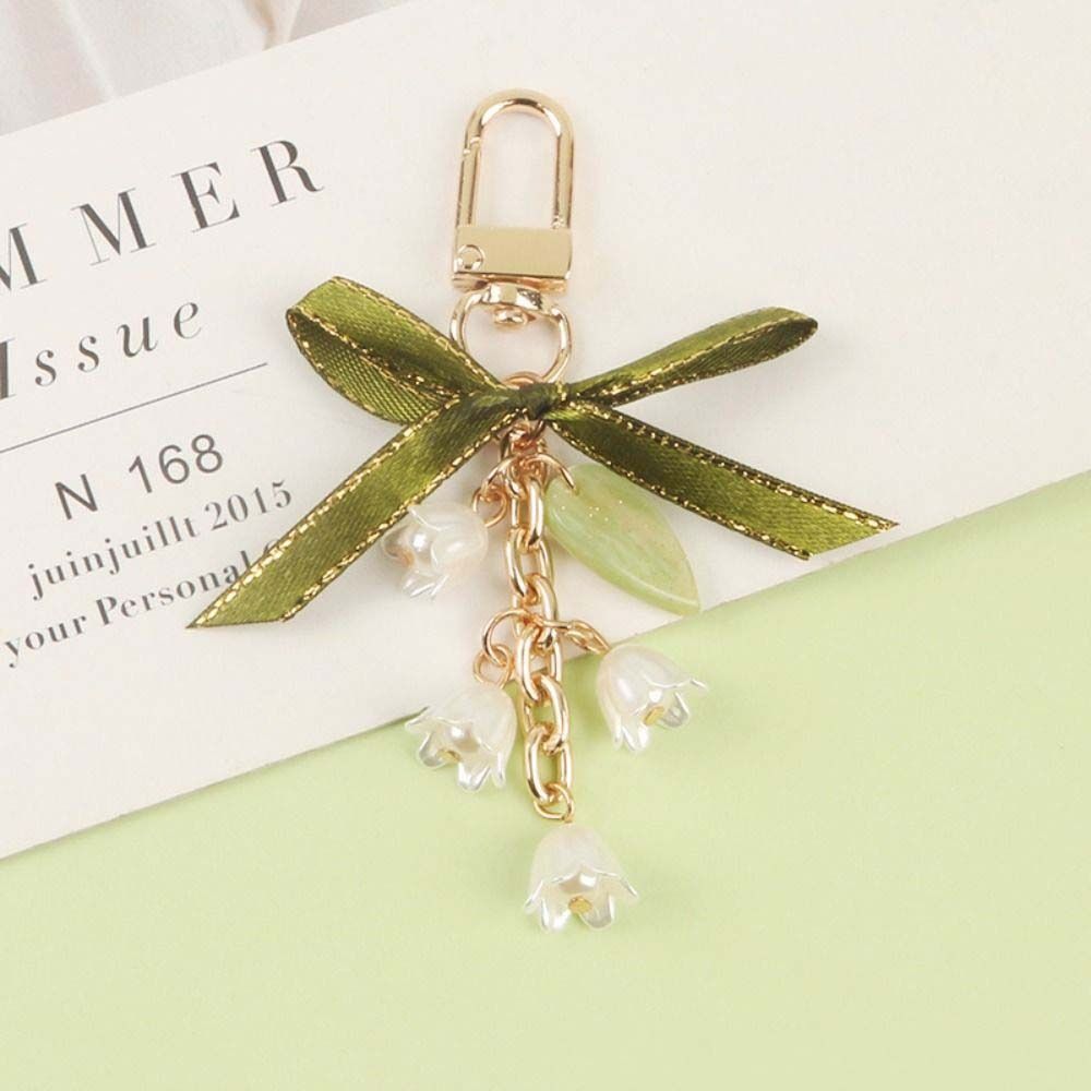 Flores Convallariae Mobile Phone Lanyard Bag Accessory Ribbon Key Ring Korean Style Bag Pendant