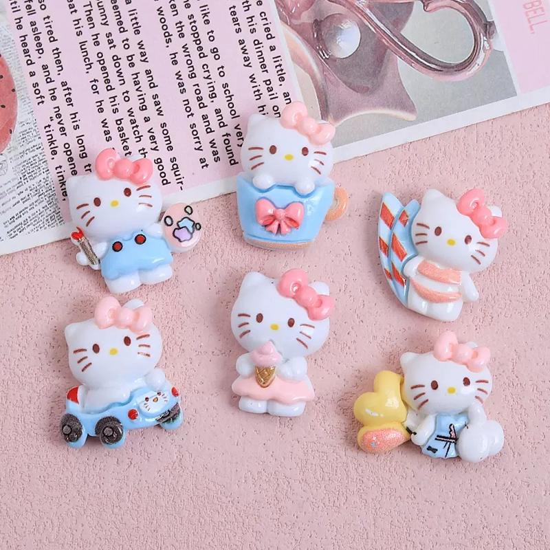 10 Pcs New Kawaii Cartoon Cute Car Cat Series Resin Scrapbook Diy Jewelry Gift Hairpin Accessories A141
