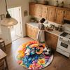 Colorful Goat,Round Area Rug,Carpet Rug for Living Room Bedroom Sofa Playroom Decor,Non-slip Floor Mat