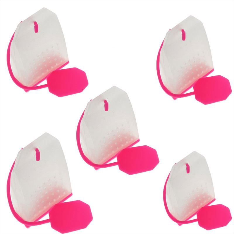 5Pcs Silicone Tea Infuser Bag Reusable Safe Loose Leaf Tea Bags Strainer Filter for Tea Drinker Utensils Tea Tools Kitchen Tools