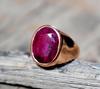 Dyed Ruby Ring, 925 Silver Ring, Handmade Designer Ring, Rose Gold Ring, Statement Ring, Beautiful Gift, Anniversary Ring, Silver Jewelry