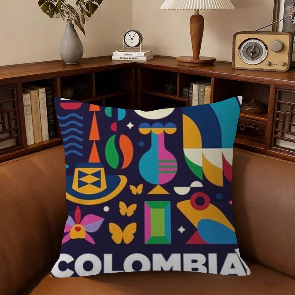 Vintage Landscape Colombia Pillowcase Toon Gift Cushion Cover Bedroom Home Sofa Chair Seat Decor Pillow Case