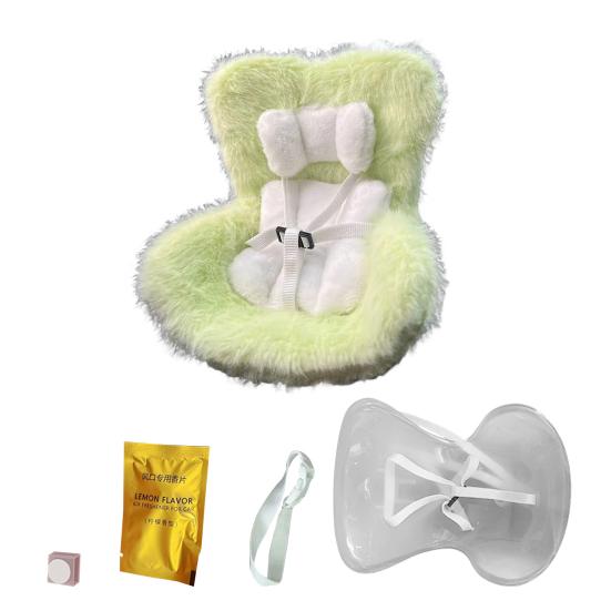 Плюшевое кукольное автокресло с зажимом для вентиляционного отверстия, настольная подставка, мягкая пушистая подушка, ремни безопасности, симпатичное украшение для автомобиля для коллекционеров и поклонников