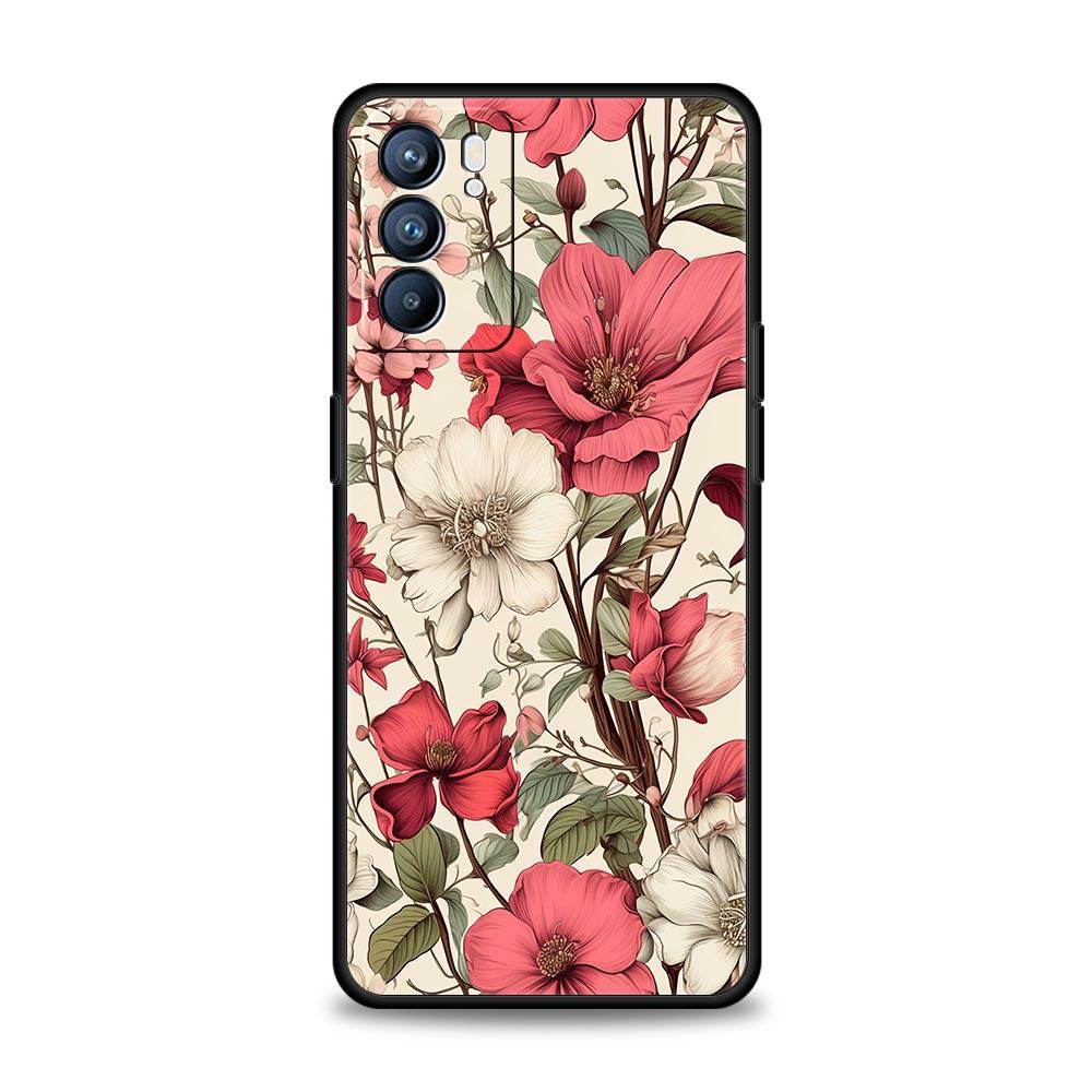 Oil Painting Flowers Pattern Design Phone Case For Oppo Reno 13 12 11 10 7 F Find X5 X6 A98 A80 A79 A78 A57 A54 A17 Pro Soft TPU