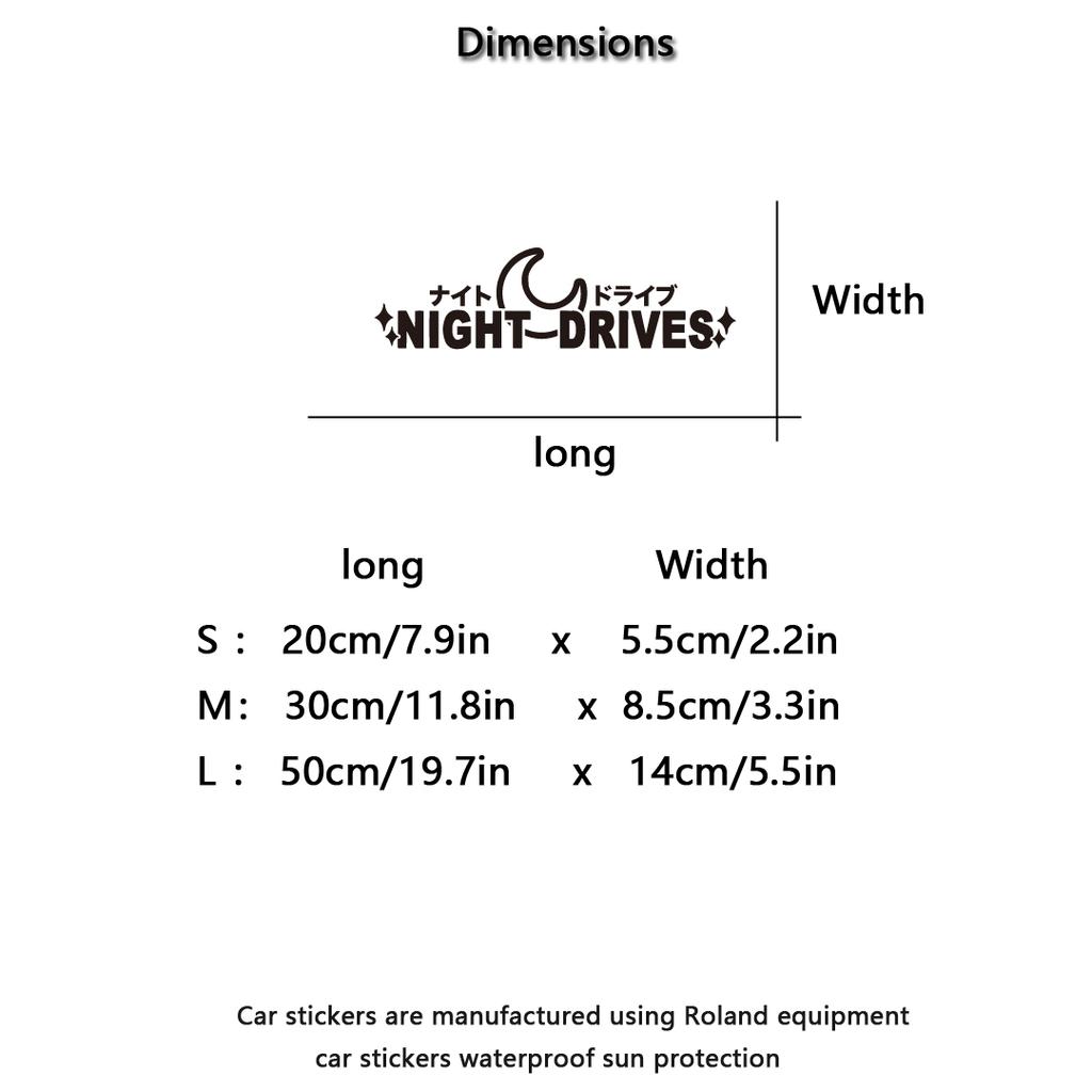 NIGHT DRIVES JDM windshield side window body modification personality pull flower waterproof car sticker motorcycle car sticker