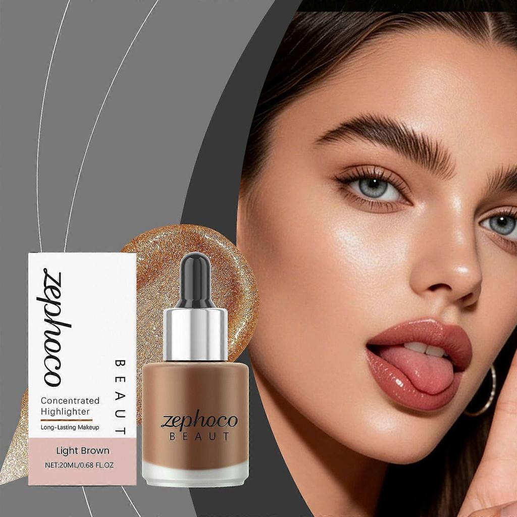 Zephoco Light Brown Concentrated Highlighting Liquid, Lightweight And Delicate Texture, Glossy And Pigmented, Smooth To Apply