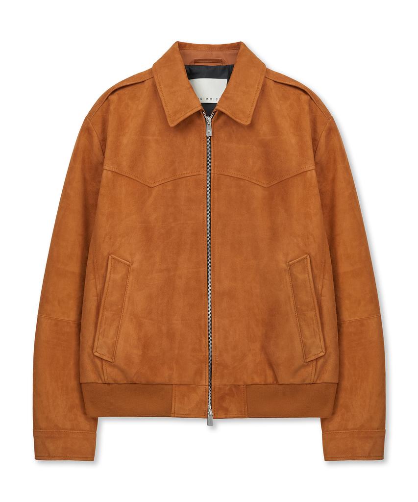 Ungimmick Western Suede Blouson Jacket (Orange / Goatskin)
